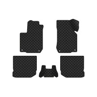 Коврики с экокожи в салон Golf (IV) 5-doors Volkswagen 1997-2006 4 поколение Htb EU EVAtech  ECO Экокожа черная c черной ниткой черный кант