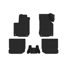 Коврики с экокожи в салон Golf (IV) 5-doors Volkswagen 1997-2006 4 поколение Htb EU EVAtech  ECO Экокожа черная c черной ниткой черный кант