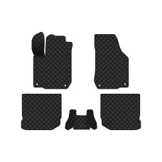 Коврики с экокожи в салон Golf (IV) 5-doors Volkswagen 1997-2006 4 поколение Htb EU EVAtech  ECO Экокожа черная c черной ниткой черный кант