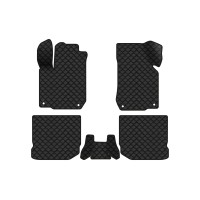 Коврики с экокожи в салон Golf (IV) 3-doors Volkswagen 1997-2006 4 поколение Htb EU EVAtech  ECO Экокожа черная c черной ниткой черный кант