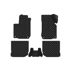 Коврики с экокожи в салон Golf (IV) 3-doors Volkswagen 1997-2006 4 поколение Htb EU EVAtech  ECO Экокожа черная c черной ниткой черный кант