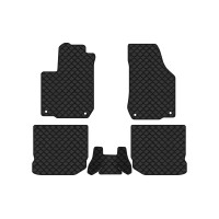 Коврики с экокожи в салон Golf (IV) Volkswagen 1997-2006 4 поколение Combi EU EVAtech  ECO Экокожа черная c черной ниткой черный кант