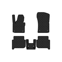 Коврики с экокожи в салон Touran (1T) 5 seats Volkswagen 2003-2015 1 поколение Minivan EU EVAtech  ECO Экокожа черная c черной ниткой черный кант