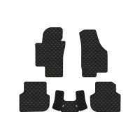 Коврики с экокожи в салон Jetta (VI) AT Volkswagen 2010-2018 6 поколение Sedan EU EVAtech  ECO Экокожа черная c черной ниткой черный кант