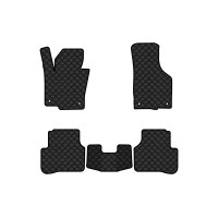 Коврики с экокожи в салон Passat (B6) (with armrest) Volkswagen 2005-2010 6 поколение Sedan EU EVAtech  ECO Экокожа черная c черной ниткой черный кант