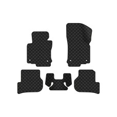 Коврики с экокожи в салон Golf (VI) MT Volkswagen 2009-2012 6 поколение Combi EU EVAtech  ECO Экокожа черная c черной ниткой черный кант