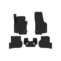 Коврики с экокожи в салон Golf (VI) MT Volkswagen 2009-2012 6 поколение Combi EU EVAtech  ECO Экокожа черная c черной ниткой черный кант