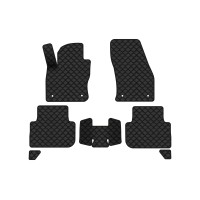Коврики с экокожи в салон Tiguan (Mk 2) Volkswagen 2016-2020 2 поколение SUV EU EVAtech  ECO Экокожа черная c черной ниткой черный кант