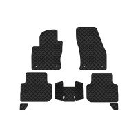 Коврики с экокожи в салон Tiguan (Mk 2) Volkswagen 2016-2020 2 поколение SUV EU EVAtech  ECO Экокожа черная c черной ниткой черный кант