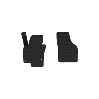 Коврики с экокожи в салон Tiguan (NF) AT Volkswagen 2007-2018 1 поколение SUV USA EVAtech  ECO Экокожа черная c черной ниткой черный кант