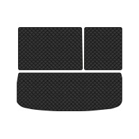 Коврик с экокожи в багажник Tiguan (NF) AT Volkswagen 2007-2018 1 поколение SUV USA EVAtech  ECO Экокожа черная c черной ниткой черный кант