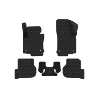 Коврики с экокожи в салон Golf (VI) MT Volkswagen 2009-2012 6 поколение Htb EU EVAtech  ECO Экокожа черная c черной ниткой черный кант