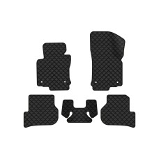 Коврики с экокожи в салон Golf (VI) MT Volkswagen 2009-2012 6 поколение Htb EU EVAtech  ECO Экокожа черная c черной ниткой черный кант