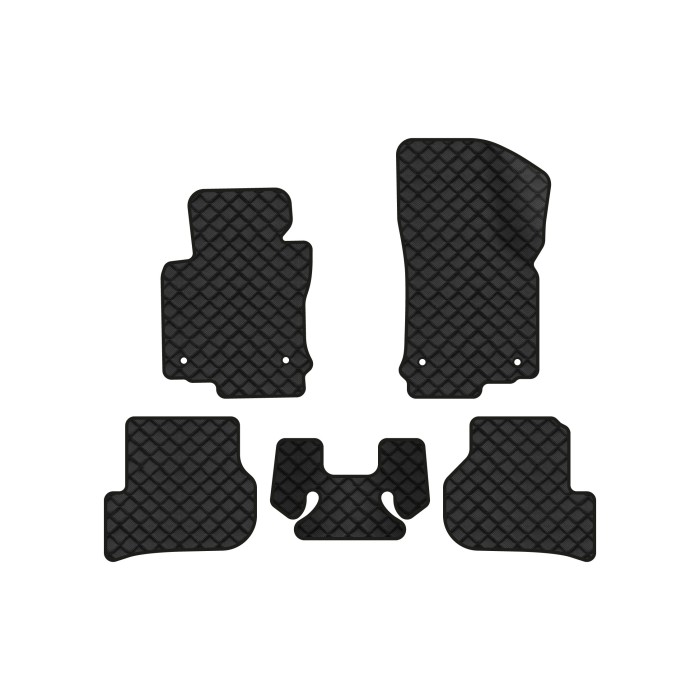 Коврики с экокожи в салон Golf (VI) MT Volkswagen 2009-2012 6 поколение Htb EU EVAtech  ECO Экокожа черная c черной ниткой черный кант