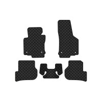 Коврики с экокожи в салон Golf (VI) MT Volkswagen 2009-2012 6 поколение Htb EU EVAtech  ECO Экокожа черная c черной ниткой черный кант