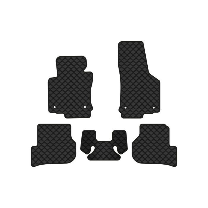 Коврики с экокожи в салон Golf (VI) MT Volkswagen 2009-2012 6 поколение Htb EU EVAtech  ECO Экокожа черная c черной ниткой черный кант