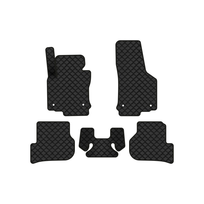 Коврики с экокожи в салон Golf (VI) MT Volkswagen 2009-2012 6 поколение Htb EU EVAtech  ECO Экокожа черная c черной ниткой черный кант
