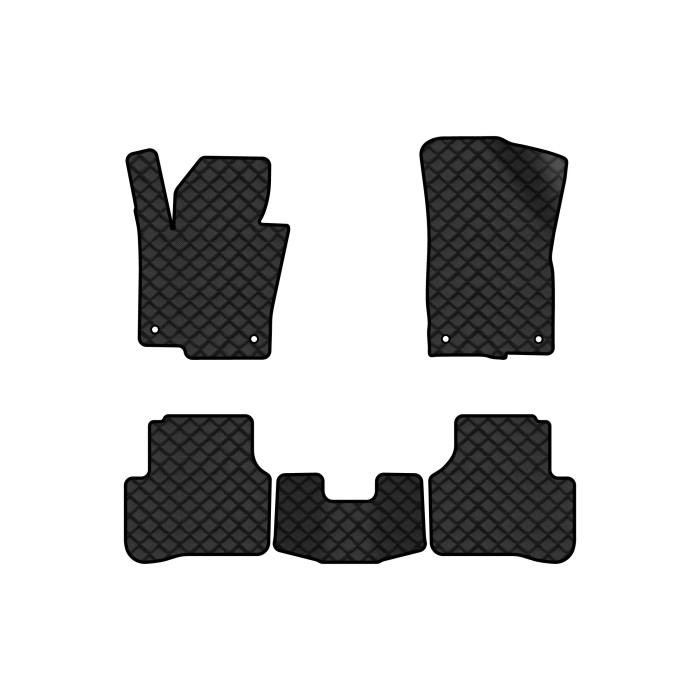 Коврики с экокожи в салон Passat (B6) (with armrest) Volkswagen 2005-2010 6 поколение Sedan EU EVAtech  ECO Экокожа черная c черной ниткой черный кант