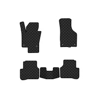 Коврики с экокожи в салон Passat (B6) (with armrest) Volkswagen 2005-2010 6 поколение Sedan EU EVAtech  ECO Экокожа черная c черной ниткой черный кант