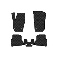 Коврики с экокожи в салон Polo (V) 5-doors Volkswagen 2009-2017 5 поколение Htb EU EVAtech  ECO Экокожа черная c черной ниткой черный кант