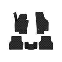 Коврики с экокожи в салон Tiguan (NF) AT Volkswagen 2007-2018 1 поколение SUV EU EVAtech  ECO Экокожа черная c черной ниткой черный кант