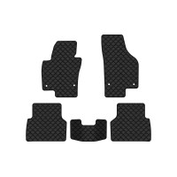 Коврики с экокожи в салон Tiguan (NF) AT Volkswagen 2007-2018 1 поколение SUV EU EVAtech  ECO Экокожа черная c черной ниткой черный кант