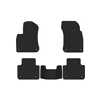 Коврики с экокожи в салон Touareg (CR) Volkswagen 2018 3 поколение SUV EU EVAtech  ECO Экокожа черная c черной ниткой черный кант