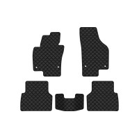 Коврики с экокожи в салон Tiguan (NF) MT Volkswagen 2007-2018 1 поколение SUV EU EVAtech  ECO Экокожа черная c черной ниткой черный кант