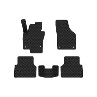 Коврики с экокожи в салон Tiguan (NF) MT Volkswagen 2007-2018 1 поколение SUV EU EVAtech  ECO Экокожа черная c черной ниткой черный кант