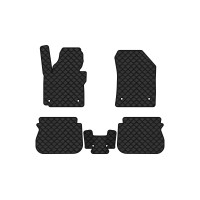 Коврики с экокожи в салон Caddy (2K) Restyling Volkswagen 2015-2020 3 поколение Minivan EU EVAtech  ECO Экокожа черная c черной ниткой черный кант