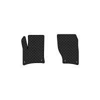 Коврики с экокожи в салон Touareg (7P) (2-zone climate control) Volkswagen 2010-2014 2 поколение SUV EU EVAtech  ECO Экокожа черная c черной ниткой черный кант