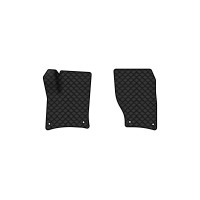 Коврики с экокожи в салон Touareg (7P) (2-zone climate control) Volkswagen 2010-2014 2 поколение SUV EU EVAtech  ECO Экокожа черная c черной ниткой черный кант
