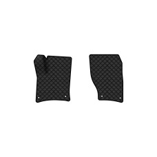 Коврики с экокожи в салон Touareg (7P) (2-zone climate control) Volkswagen 2010-2014 2 поколение SUV EU EVAtech  ECO Экокожа черная c черной ниткой черный кант