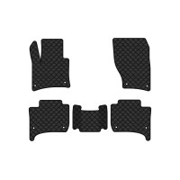 Коврики с экокожи в салон Touareg (7P) Restyling (2-zone climate control) Volkswagen 2014-2018 2 поколение SUV EU EVAtech  ECO Экокожа черная c черной ниткой черный кант