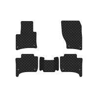 Коврики с экокожи в салон Touareg (7P) Restyling (2-zone climate control) Volkswagen 2014-2018 2 поколение SUV EU EVAtech  ECO Экокожа черная c черной ниткой черный кант