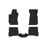 Коврики с экокожи в салон Passat (B5) Volkswagen 1996-2005 5 поколение Sedan EU EVAtech  ECO Экокожа черная c черной ниткой черный кант