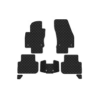 Коврики с экокожи в салон Tiguan (Mk 2) Restyling Volkswagen 2020 2 поколение SUV EU EVAtech  ECO Экокожа черная c черной ниткой черный кант