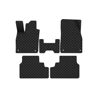 Коврики с экокожи в салон ID.4 Pro Volkswagen 2020 1 поколение SUV EU EVAtech  ECO Экокожа черная c черной ниткой черный кант