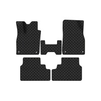 Коврики с экокожи в салон ID.4 Pro Volkswagen 2020 1 поколение SUV EU EVAtech  ECO Экокожа черная c черной ниткой черный кант