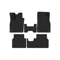 Коврики с экокожи в салон ID.4 Pro Volkswagen 2020 1 поколение SUV EU EVAtech  ECO Экокожа черная c черной ниткой черный кант