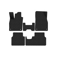 Коврики с экокожи в салон ID.4 Pro Volkswagen 2020 1 поколение SUV EU EVAtech  ECO Экокожа черная c черной ниткой черный кант