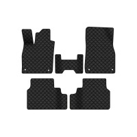 Коврики с экокожи в салон ID.4 Pure Volkswagen 2020 1 поколение SUV EU EVAtech  ECO Экокожа черная c черной ниткой черный кант