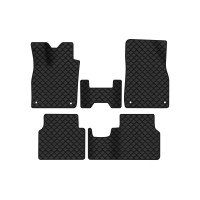 Коврики с экокожи в салон ID.4 Pure Volkswagen 2020 1 поколение SUV EU EVAtech  ECO Экокожа черная c черной ниткой черный кант