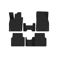 Коврики с экокожи в салон ID.4 Pure Volkswagen 2020 1 поколение SUV EU EVAtech  ECO Экокожа черная c черной ниткой черный кант