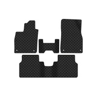 Коврики с экокожи в салон ID.4 Pure Volkswagen 2020 1 поколение SUV EU EVAtech  ECO Экокожа черная c черной ниткой черный кант