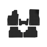 Коврики с экокожи в салон ID.4 Pure Performance Volkswagen 2020 1 поколение SUV EU EVAtech  ECO Экокожа черная c черной ниткой черный кант