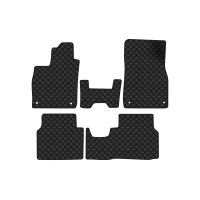Коврики с экокожи в салон ID.4 GTX Volkswagen 2020 1 поколение SUV EU EVAtech  ECO Экокожа черная c черной ниткой черный кант
