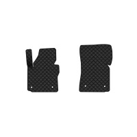 Коврики с экокожи в салон Caddy (2K) 3-doors Volkswagen 2004-2015 3 поколение Minivan EU EVAtech  ECO Экокожа черная c черной ниткой черный кант