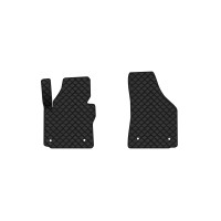 Коврики с экокожи в салон Caddy (2K) 3-doors Volkswagen 2004-2015 3 поколение Minivan EU EVAtech  ECO Экокожа черная c черной ниткой черный кант