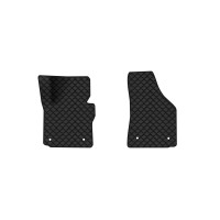 Коврики с экокожи в салон Caddy (2K) 3-doors Volkswagen 2004-2015 3 поколение Minivan EU EVAtech  ECO Экокожа черная c черной ниткой черный кант